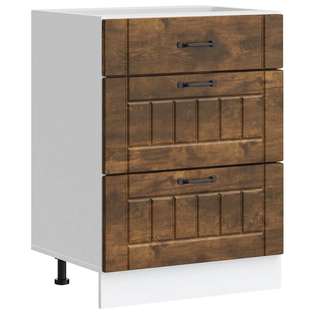 Base da Cucina Lucca Rovere Fumo in Legno Multistrato - homemem39