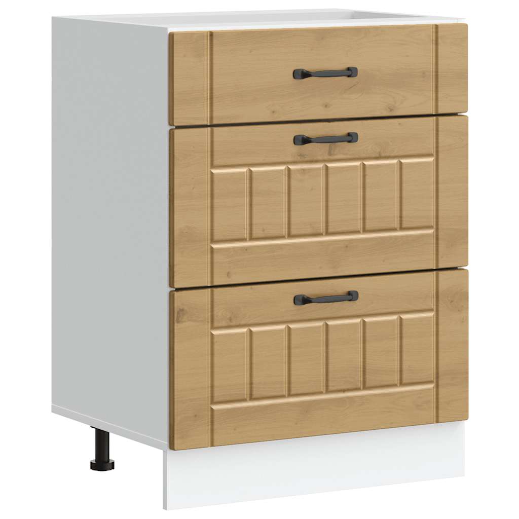 Base da Cucina Lucca Rovere Artigianale in Legno Multistrato - homemem39