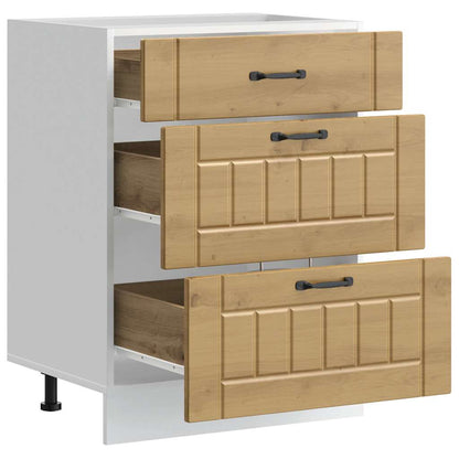 Base da Cucina Lucca Rovere Artigianale in Legno Multistrato - homemem39