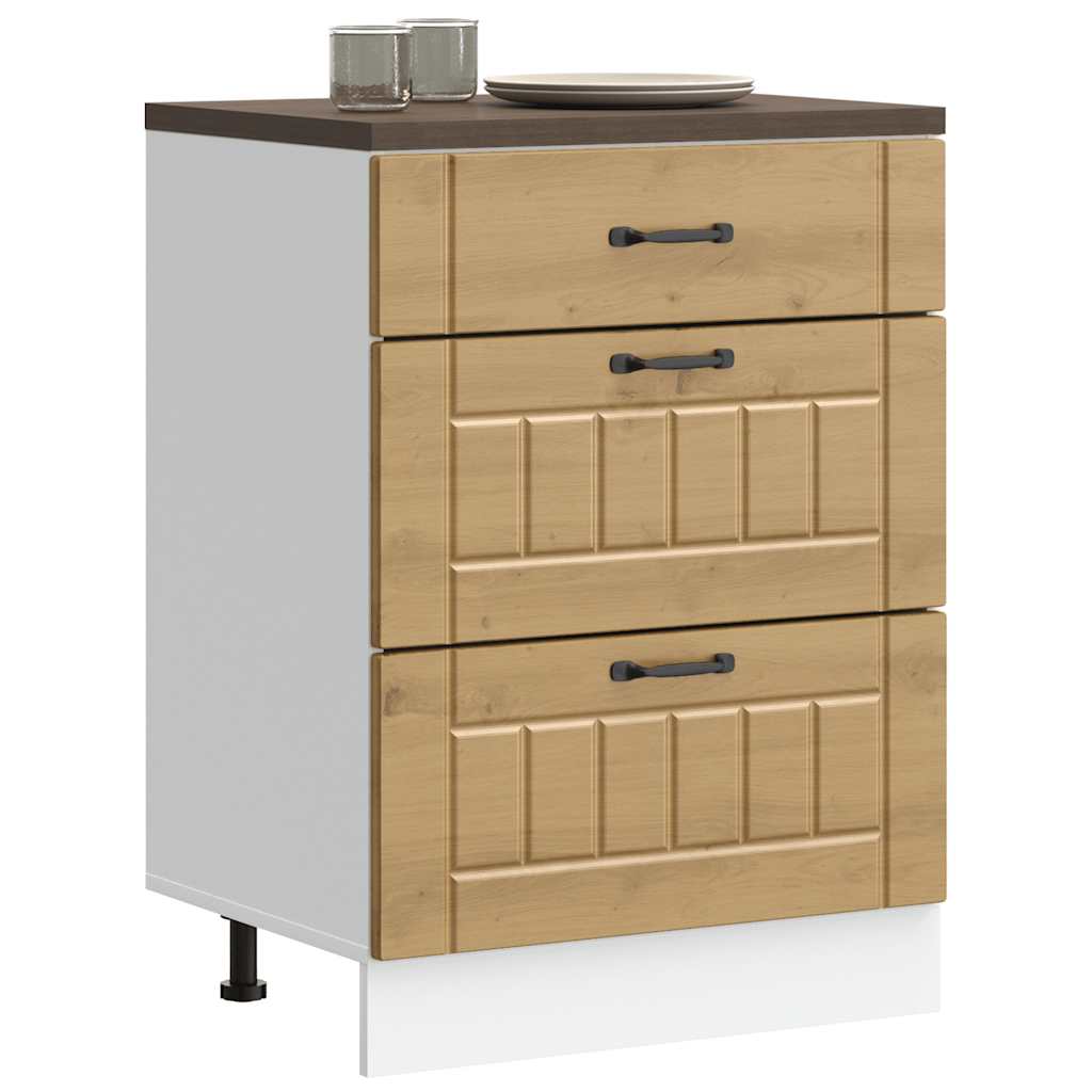 Base da Cucina Lucca Rovere Artigianale in Legno Multistrato - homemem39