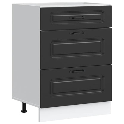Mobiletto da cucina "Kalmar" Nero in legno ingegnerizzato