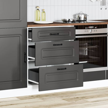 Mobiletto da cucina "Kalmar" Nero in legno ingegnerizzato