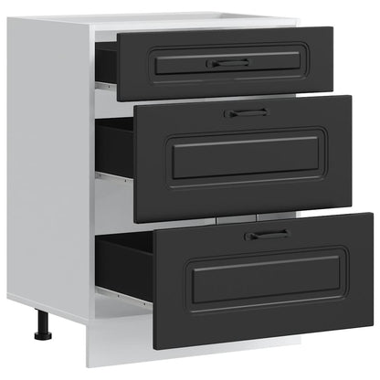 Mobiletto da cucina "Kalmar" Nero in legno ingegnerizzato