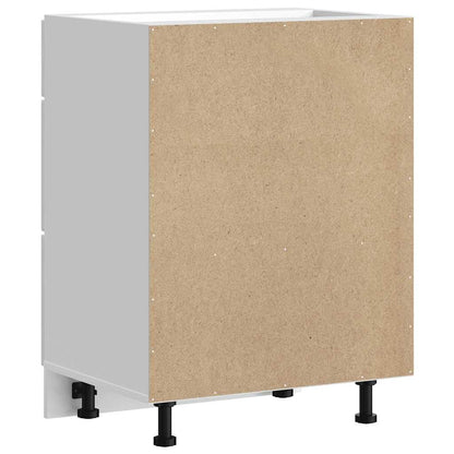 Mobiletto da cucina "Kalmar" Bianco lucido in legno ingegnerizzato