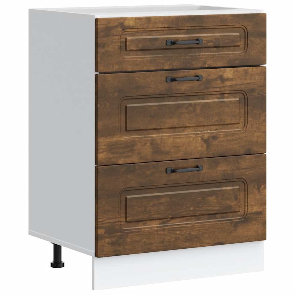 Base da Cucina Kalmar Rovere Fumo in Legno Multistrato | homemem39