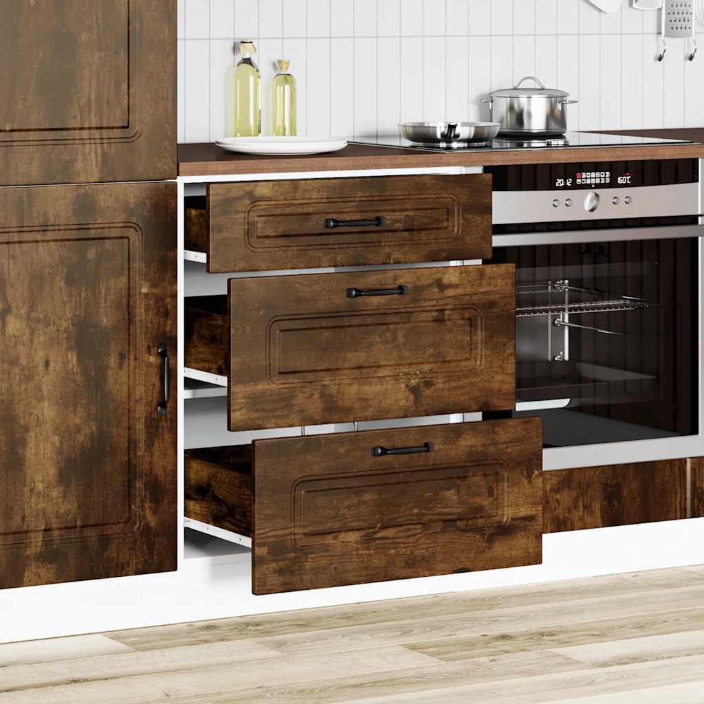 Base da Cucina Kalmar Rovere Fumo in Legno Multistrato - homemem39
