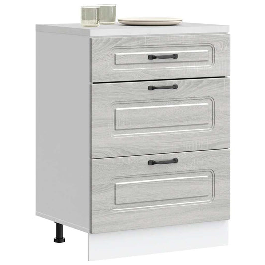 Base da Cucina Kalmar Grigio Sonoma in Legno Multistrato