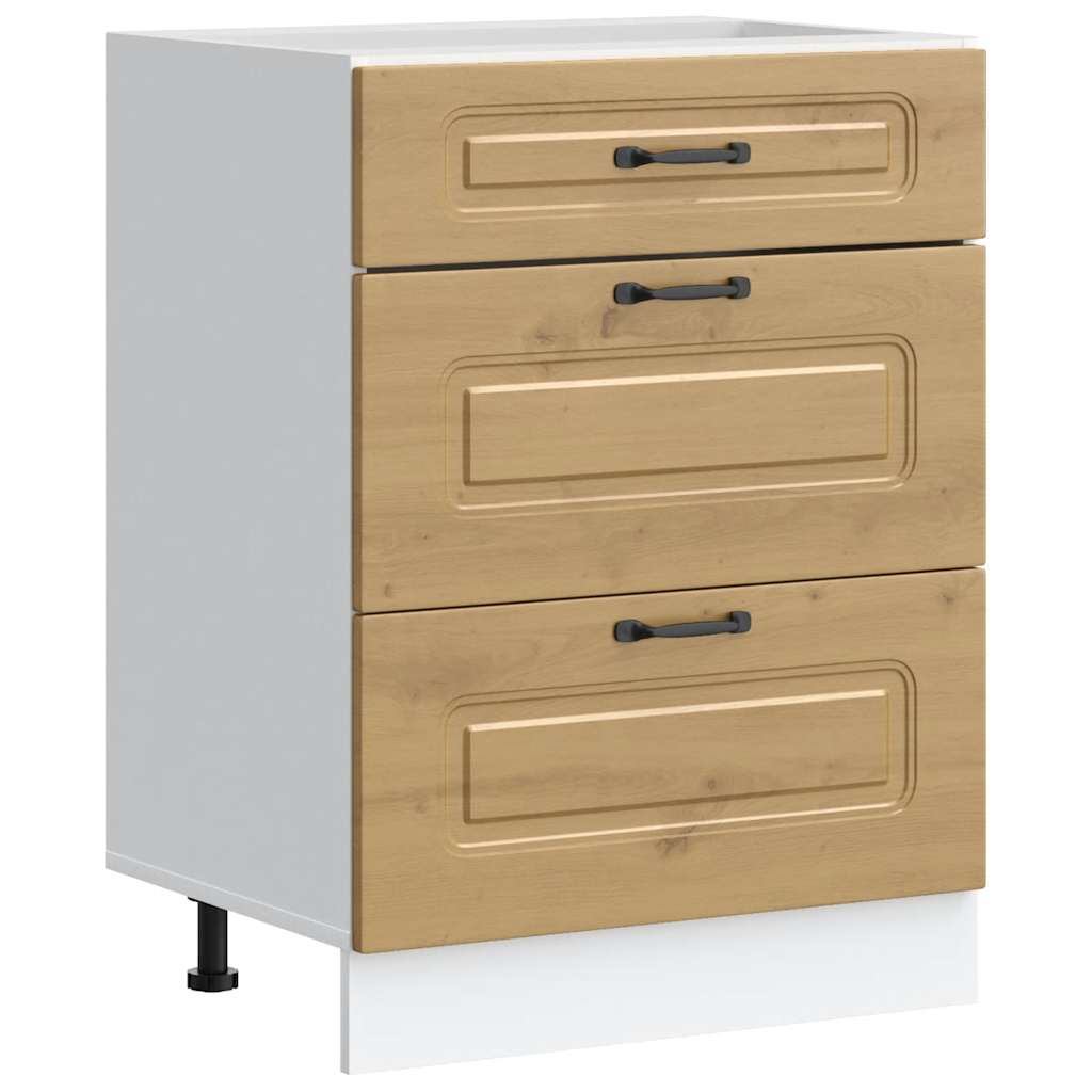 Base da Cucina Kalmar Rovere Artigianale in Legno Multistrato - homemem39