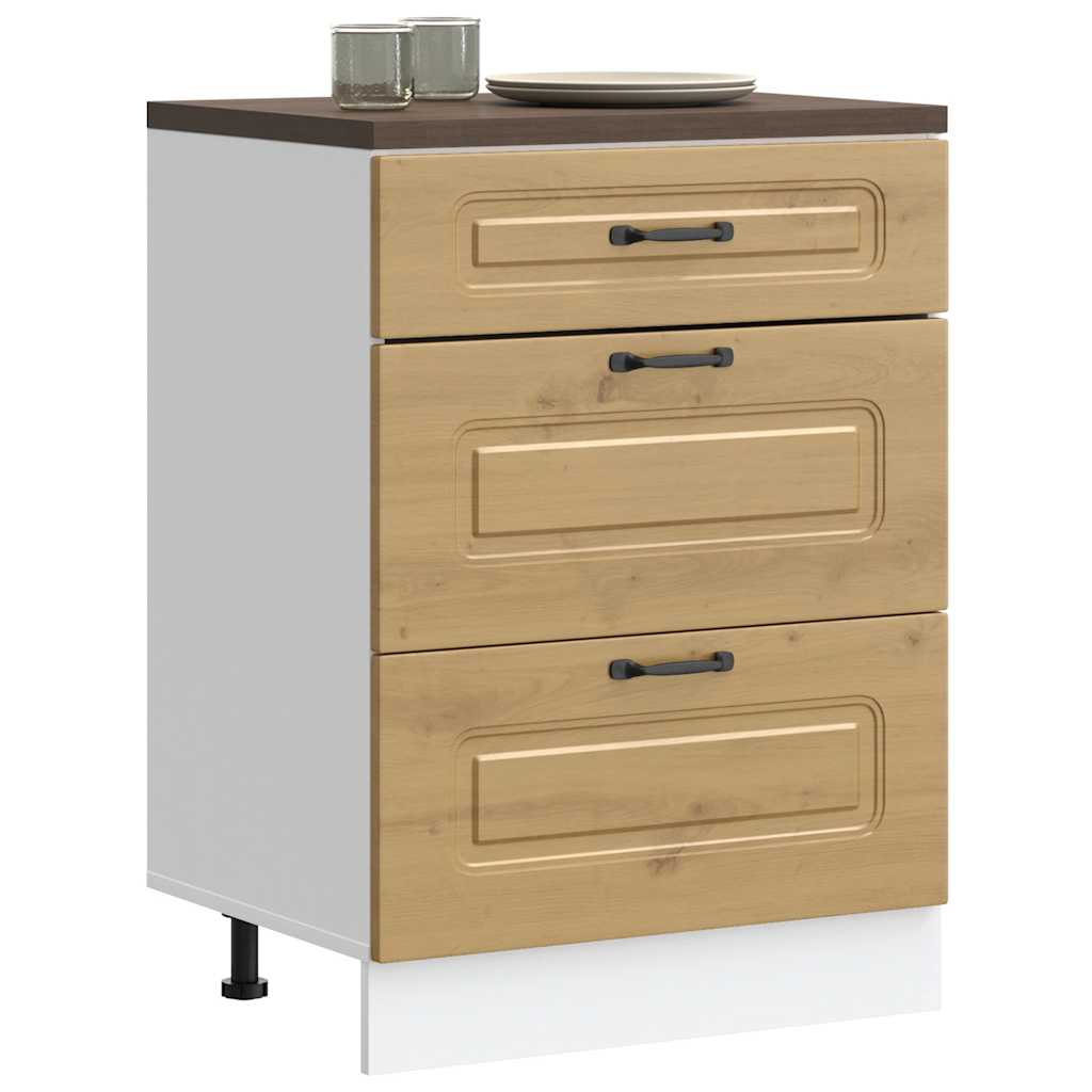 Base da Cucina Kalmar Rovere Artigianale in Legno Multistrato - homemem39