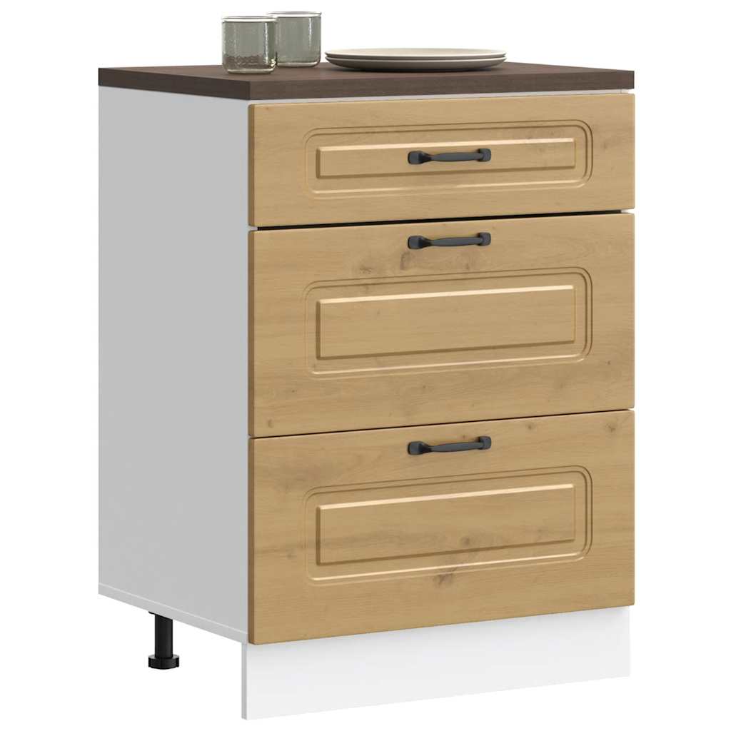 Base da Cucina Kalmar Rovere Artigianale in Legno Multistrato