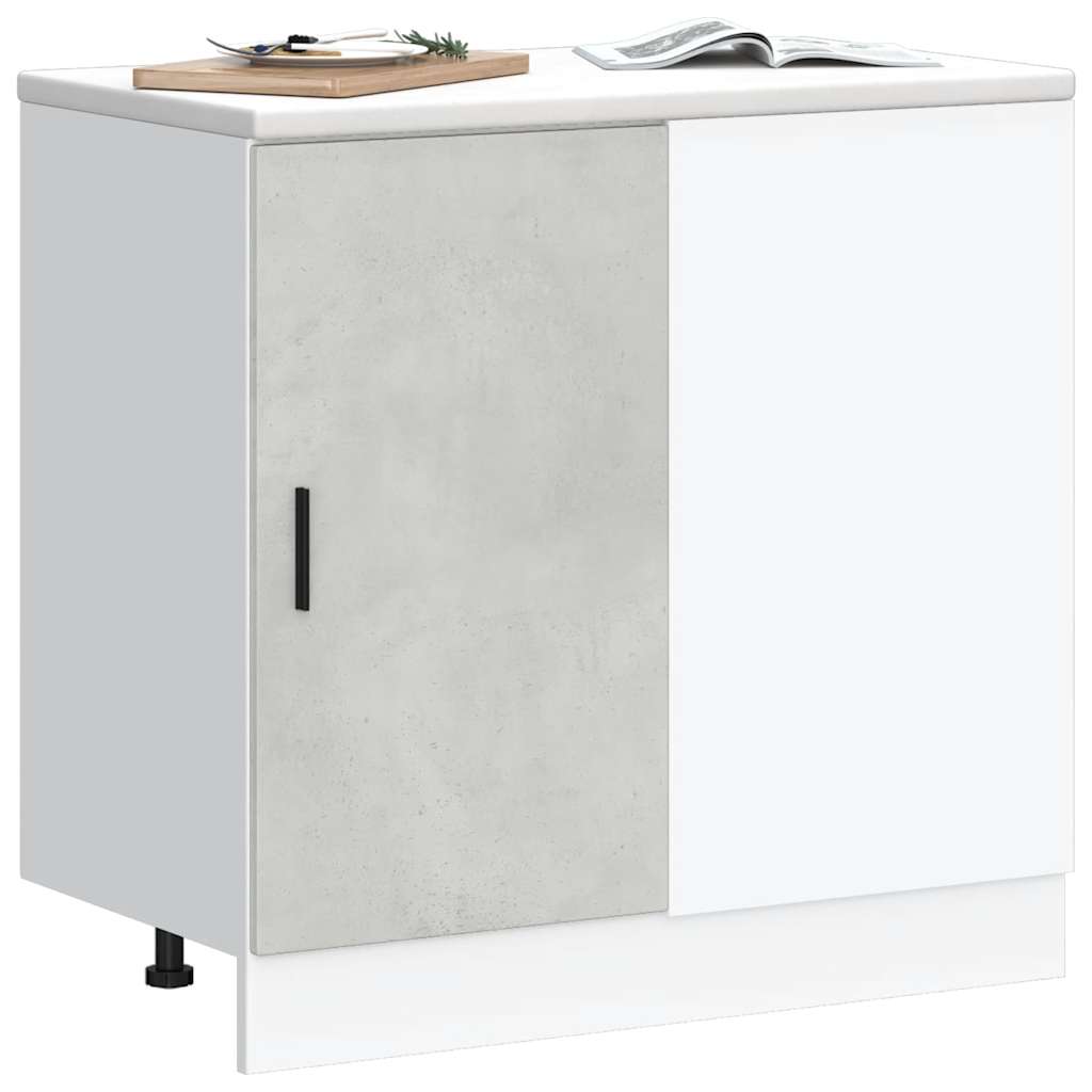 Mobile Base Lavello “Lyon” Grigio Cemento in Legno Multistrato | homemem39