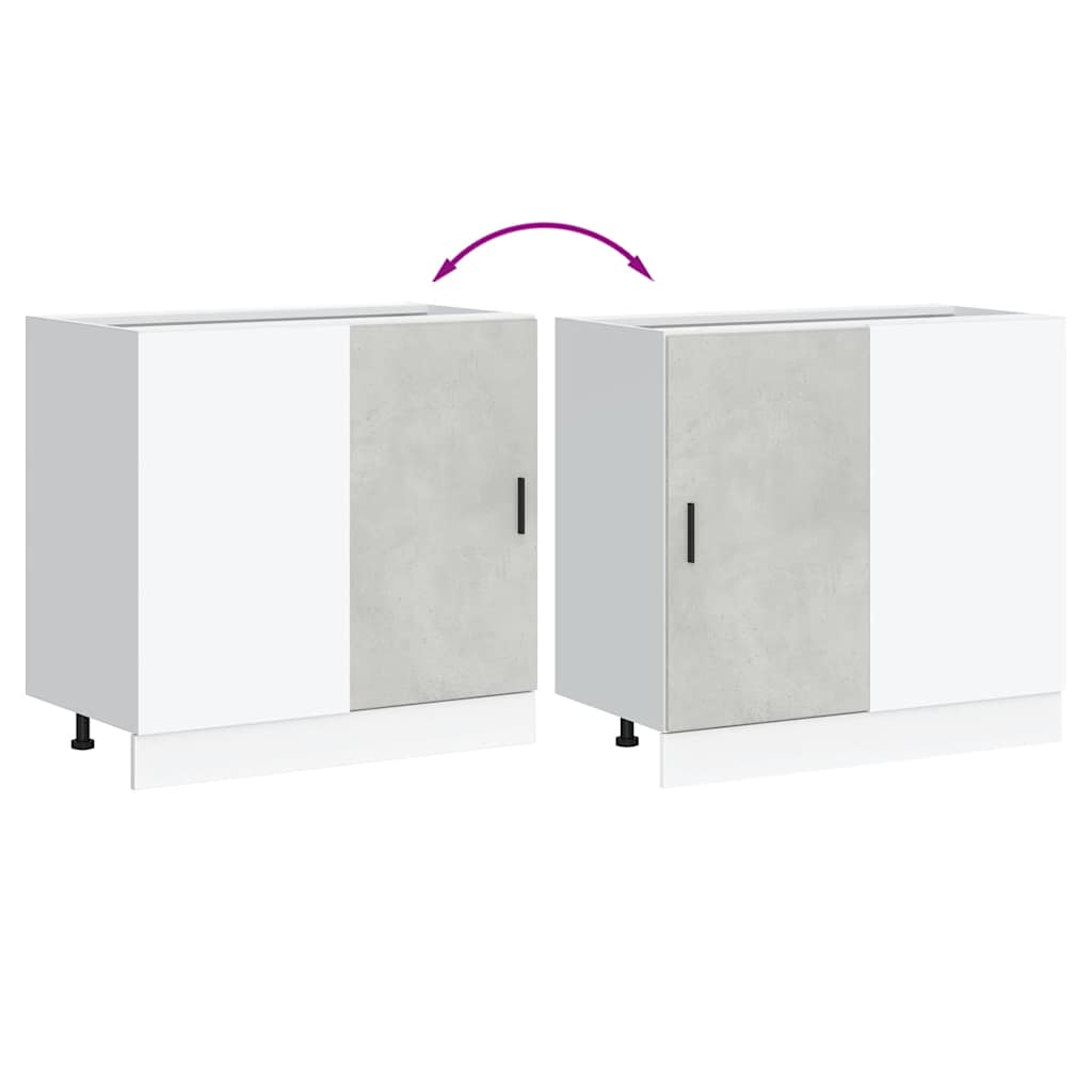 Mobile base da cucina “Lyon” Grigio Cemento in Legno Multistrato - homemem39