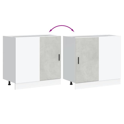 Mobile base da cucina “Lyon” Grigio Cemento in Legno Multistrato - homemem39