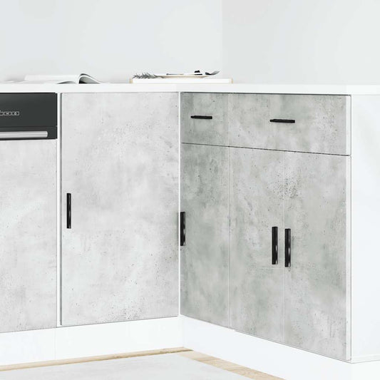Mobile Base Lavello “Lyon” Grigio Cemento in Legno Multistrato | homemem39