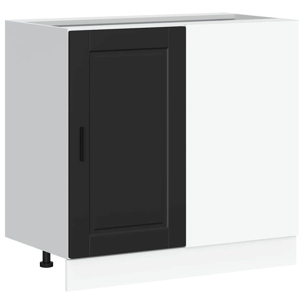 Mobiletto da cucina "Porto" nero in legno ingegnerizzato