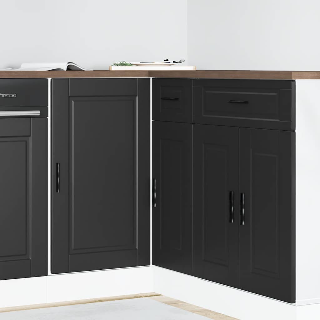 Mobiletto da cucina "Porto" nero in legno ingegnerizzato
