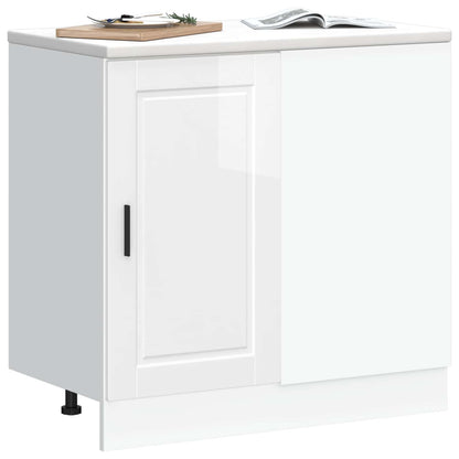 Mobiletto da cucina "Porto" Bianco lucido Legno Ingegnerizzato