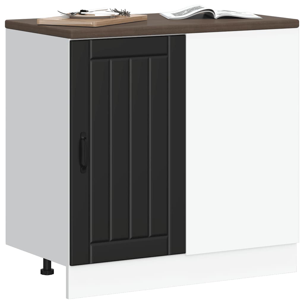 Mobiletto da cucina "Lucca" Nero in legno ingegnerizzato