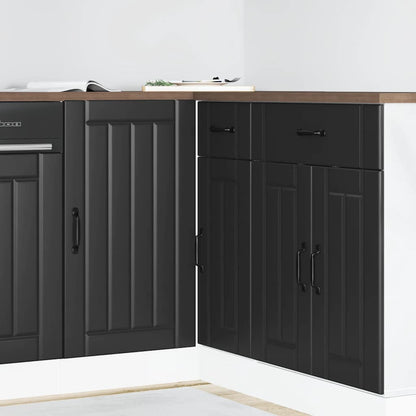 Mobiletto da cucina "Lucca" Nero in legno ingegnerizzato