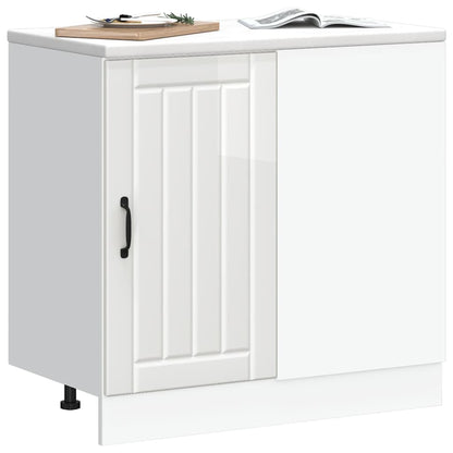 Mobiletto da cucina "Lucca" Bianco lucido in legno ingegnerizzato
