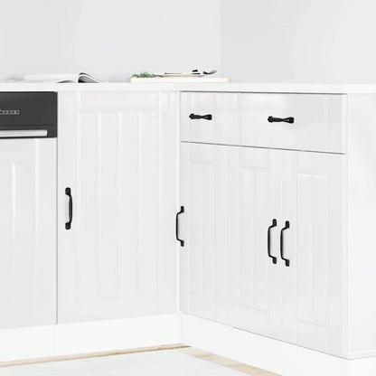 Mobiletto da cucina "Lucca" Bianco lucido in legno ingegnerizzato