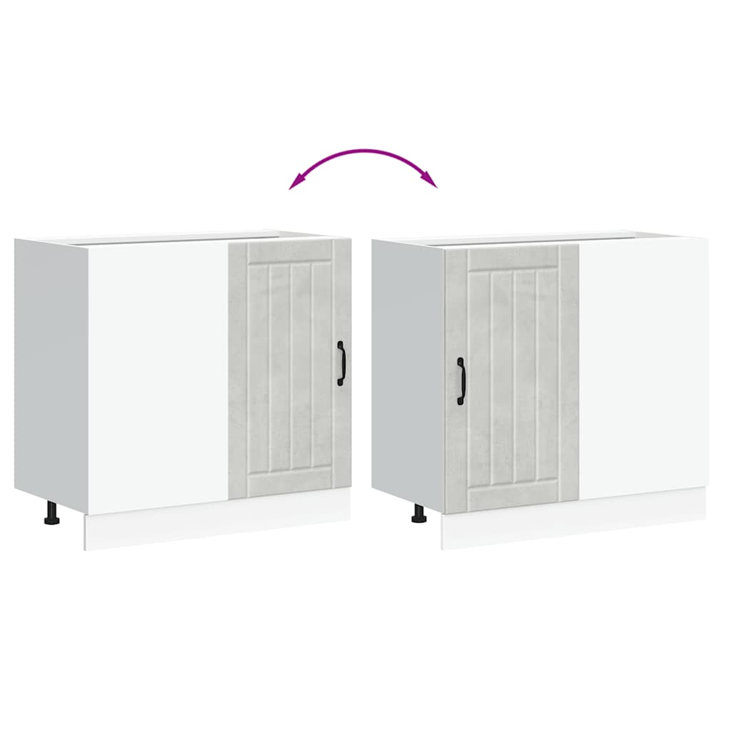 Mobile base da cucina Lucca Grigio Cemento in Legno Multistrato - homemem39