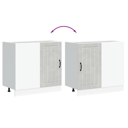 Mobile base da cucina Lucca Grigio Cemento in Legno Multistrato - homemem39