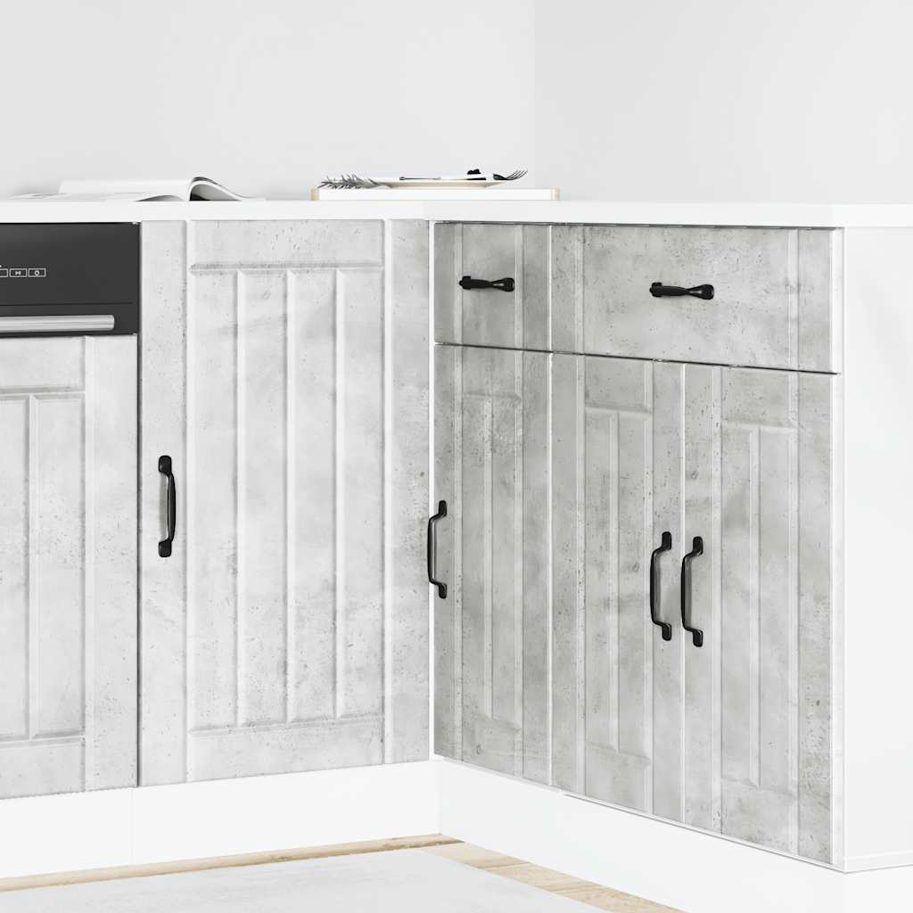 Mobile base da cucina Lucca Grigio Cemento in Legno Multistrato | homemem39