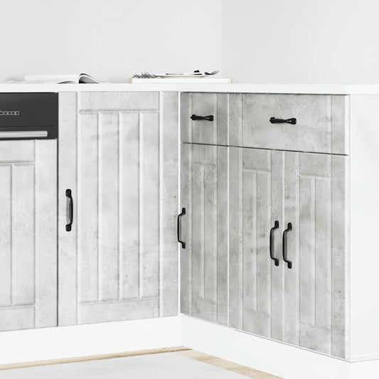 Mobile base da cucina Lucca Grigio Cemento in Legno Multistrato | homemem39