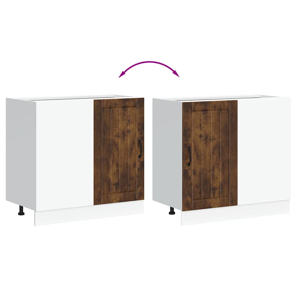 Mobile base da cucina Lucca Rovere Fumo in Legno Multistrato - homemem39