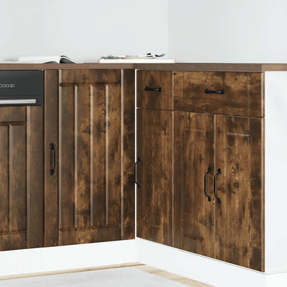 Mobile base da cucina Lucca Rovere Fumo in Legno Multistrato
