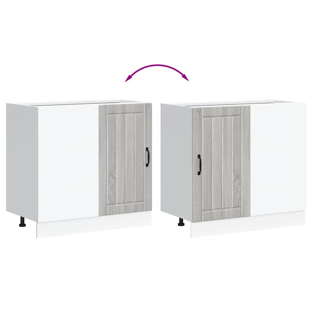 Mobile base da cucina Lucca Grigio Sonoma in Legno Multistrato - homemem39