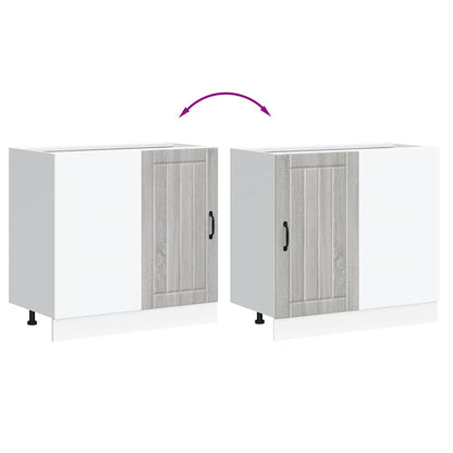 Mobile base da cucina Lucca Grigio Sonoma in Legno Multistrato - homemem39