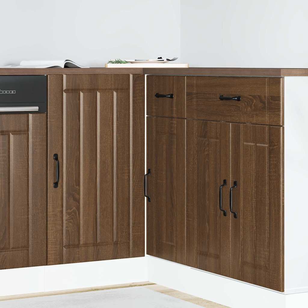 Mobile base da cucina Lucca Rovere Marrone in Legno Multistrato - homemem39