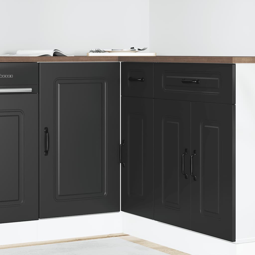 Mobiletto da cucina "Kalmar" Nero in legno ingegnerizzato