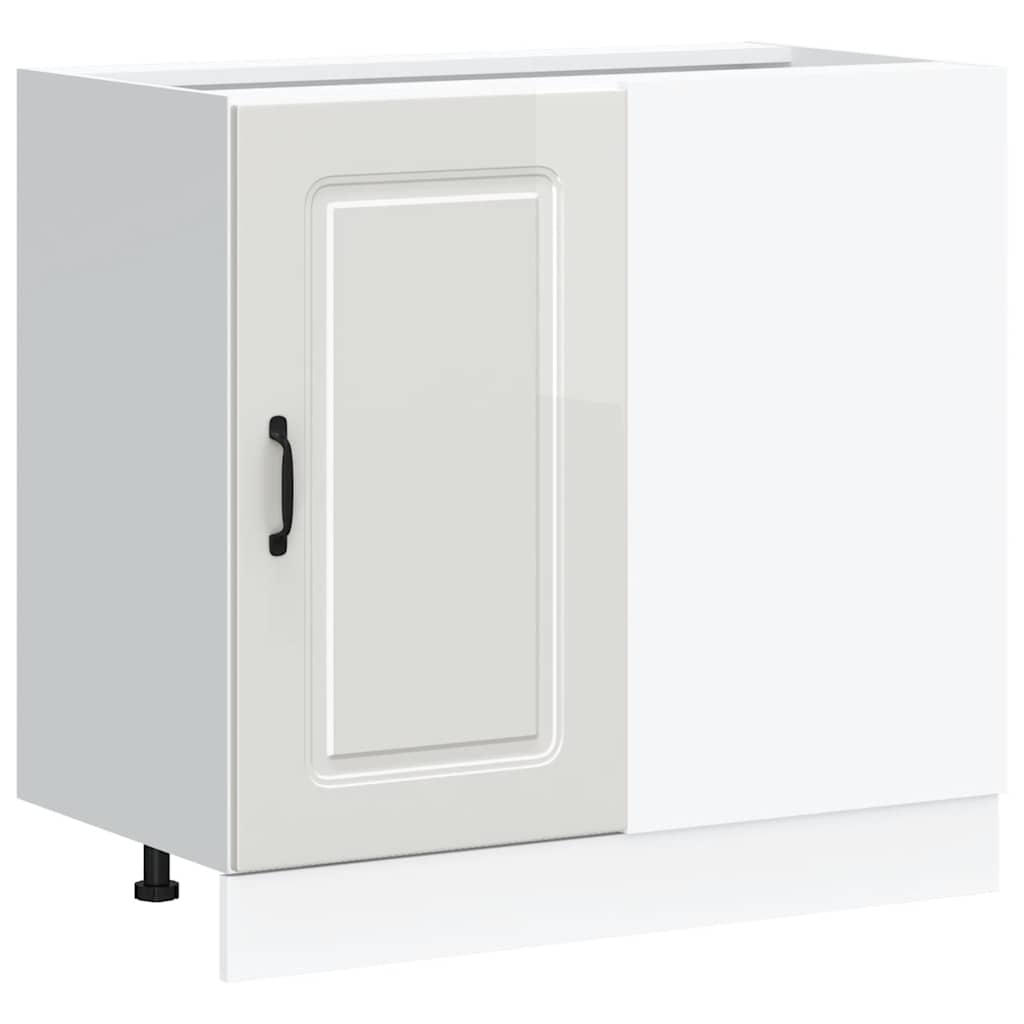 Mobiletto da cucina "Kalmar" Bianco lucido in legno ingegnerizzato