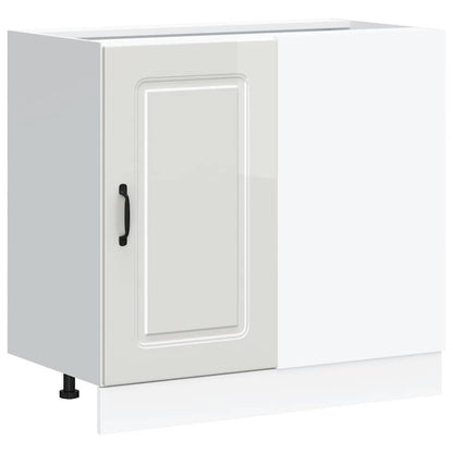 Mobiletto da cucina "Kalmar" Bianco lucido in legno ingegnerizzato