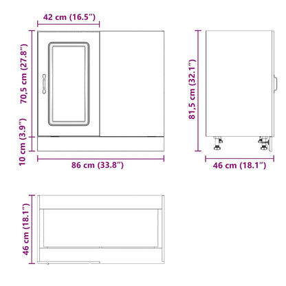 Mobiletto da cucina "Kalmar" Bianco lucido in legno ingegnerizzato