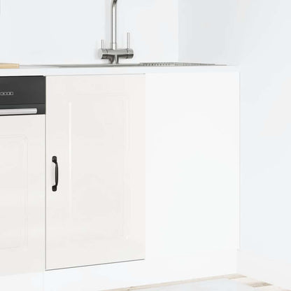 Mobiletto da cucina "Kalmar" Bianco lucido in legno ingegnerizzato