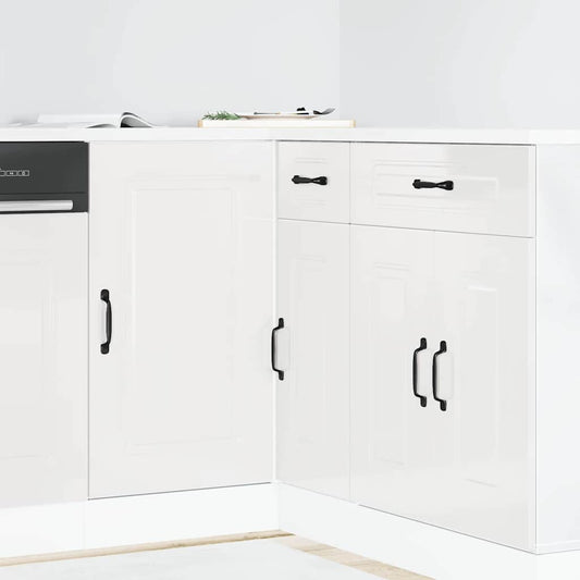 Mobiletto da cucina "Kalmar" Bianco lucido Legno Ingegnerizzato