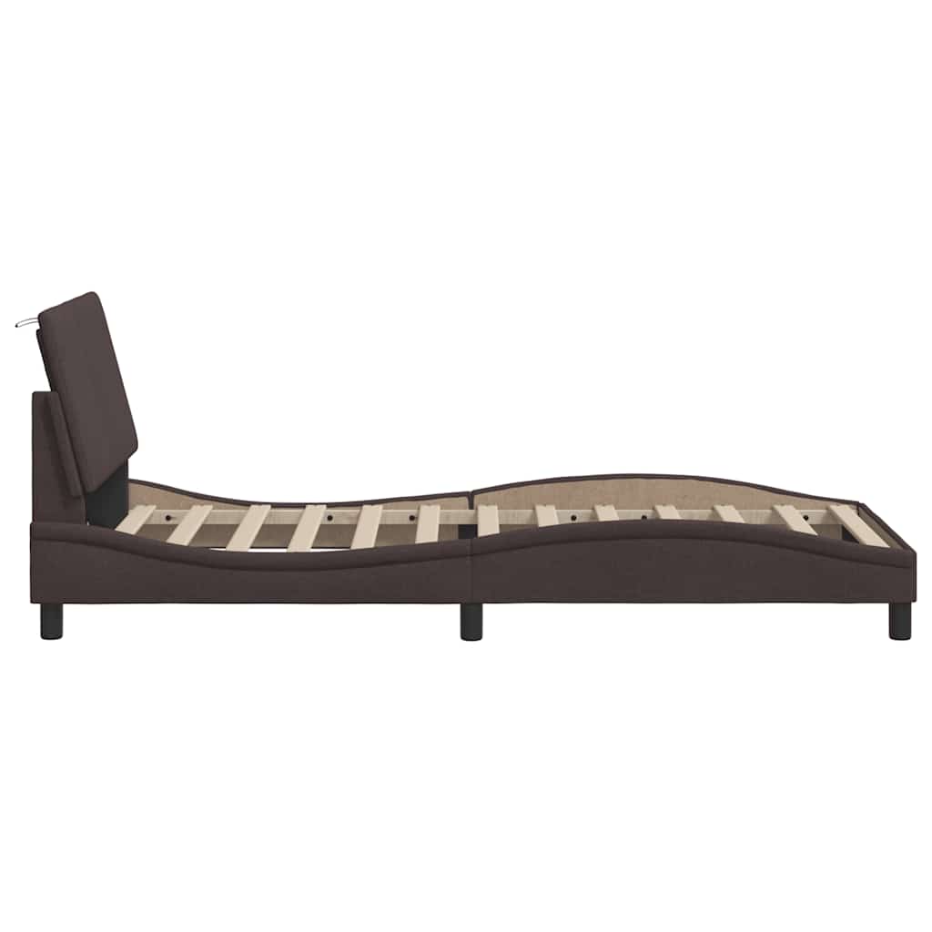 Giroletto senza Materasso Hanko Marrone Scuro 80x200 cm Tessuto | homemem39