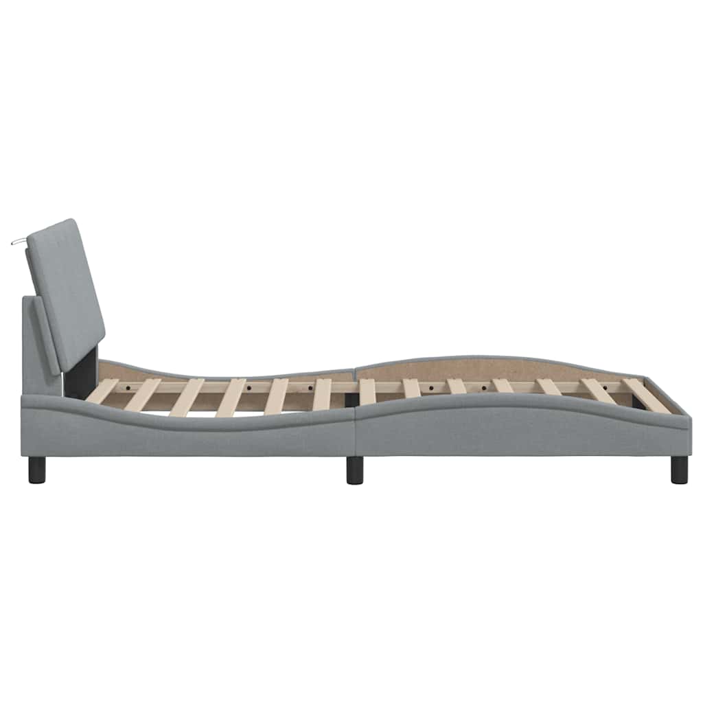 Giroletto senza Materasso Hanko Grigio Chiaro 100x200 cm Tessuto | homemem39