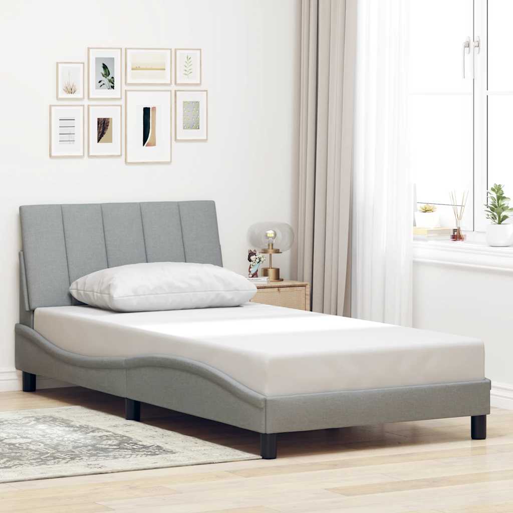 Giroletto senza Materasso Hanko Grigio Chiaro 100x200 cm Tessuto | homemem39