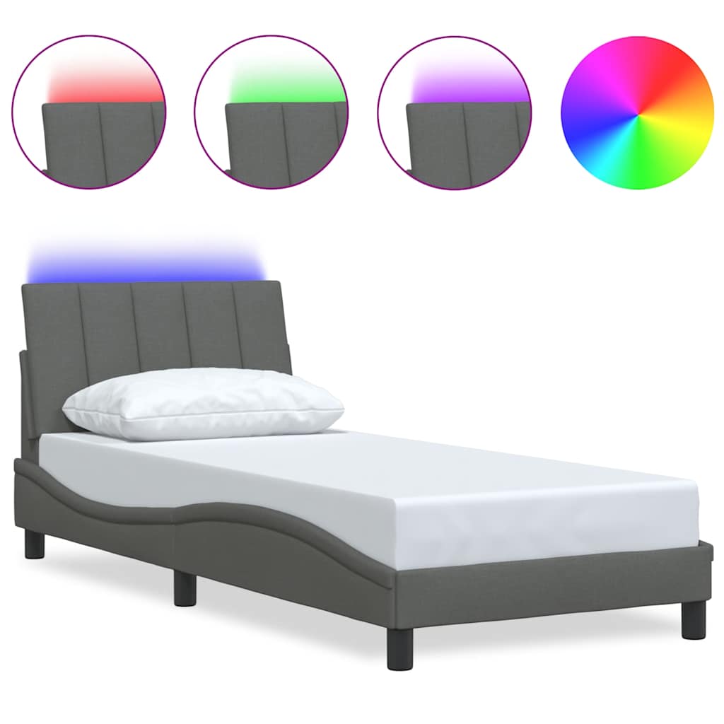 Giroletto senza Materasso Hanko Grigio Scuro 80x200 cm Tessuto
