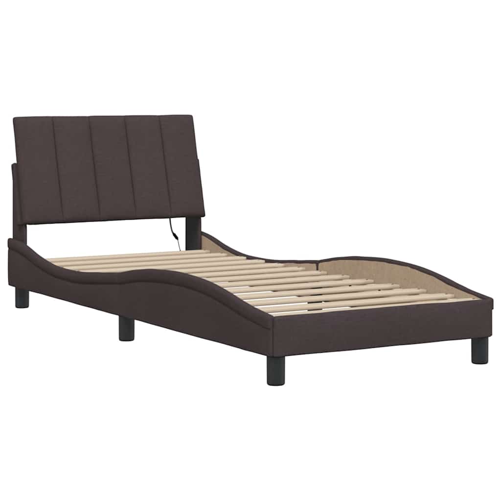 Giroletto senza Materasso Hanko Marrone Scuro 80x200 cm Tessuto | homemem39
