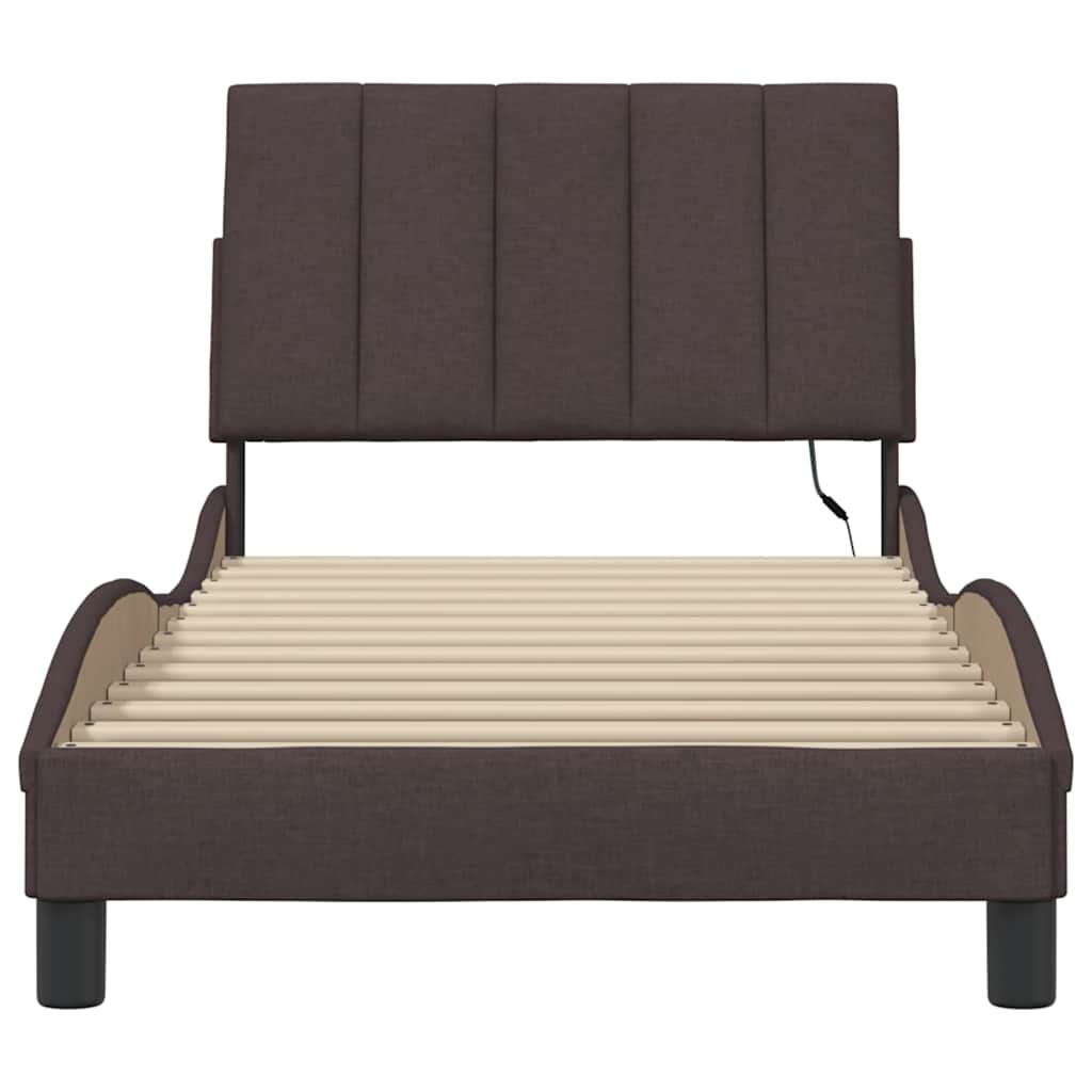 Giroletto senza Materasso Hanko Marrone Scuro 80x200 cm Tessuto | homemem39