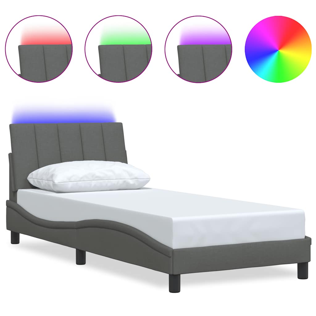 Giroletto senza Materasso Hanko Grigio Scuro 90x190 cm Tessuto