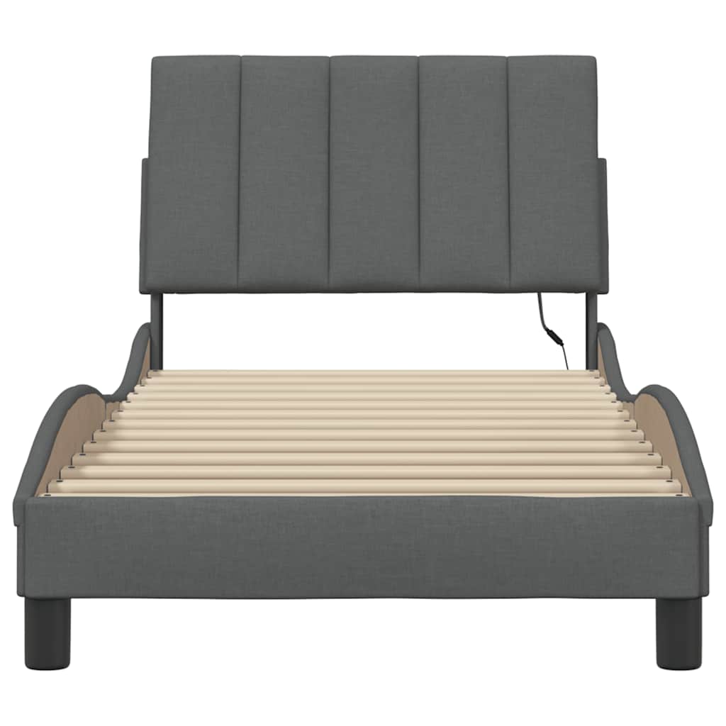 Giroletto senza Materasso Hanko Grigio Scuro 90x190 cm Tessuto