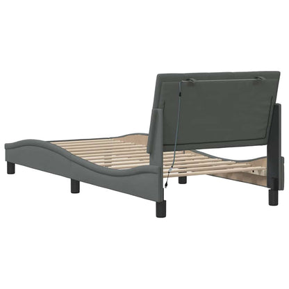 Giroletto senza Materasso Hanko Grigio Scuro 90x190 cm Tessuto