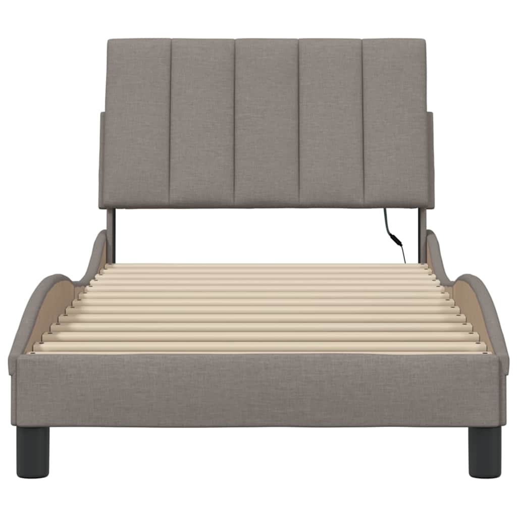 Giroletto senza Materasso Hanko Tortora 90x190 cm Tessuto